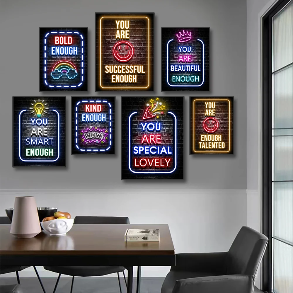 Smart Home Quotes - Neon Motivation Quotes Posters You Are