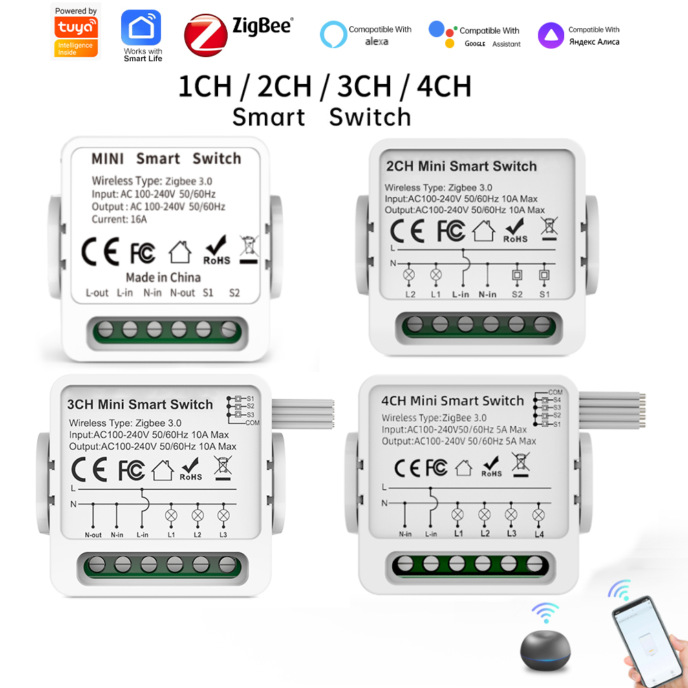 Smart Home Lighting Control - Tuya Zigbee 3.0 Smart Switch 1/2/3/