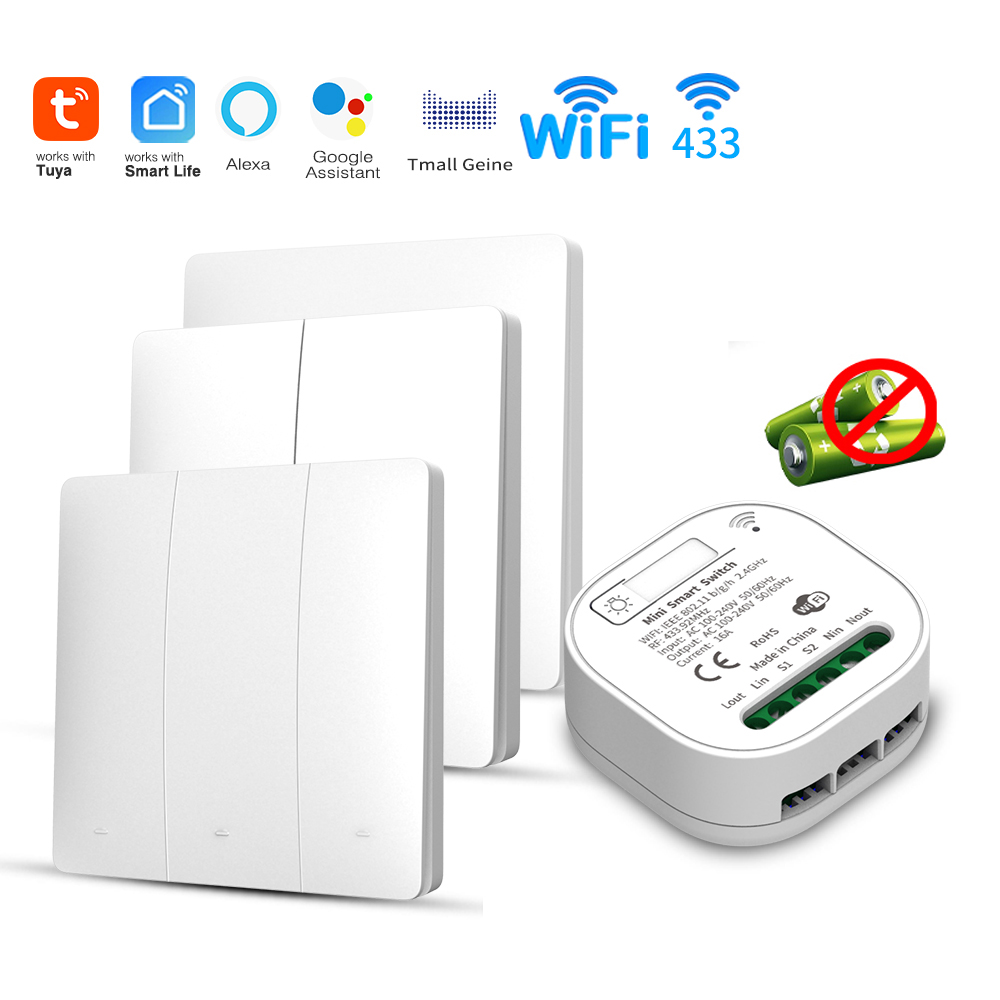 Smart Home Retrofit - Tuya WiFi Smart Self-Powered Light Switch,Kinetic