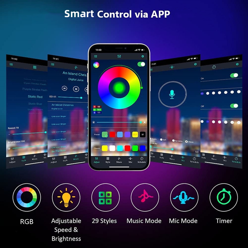 LED Lights RGB Strip Smart Mus - đánh giá và giá Smart Home Llm