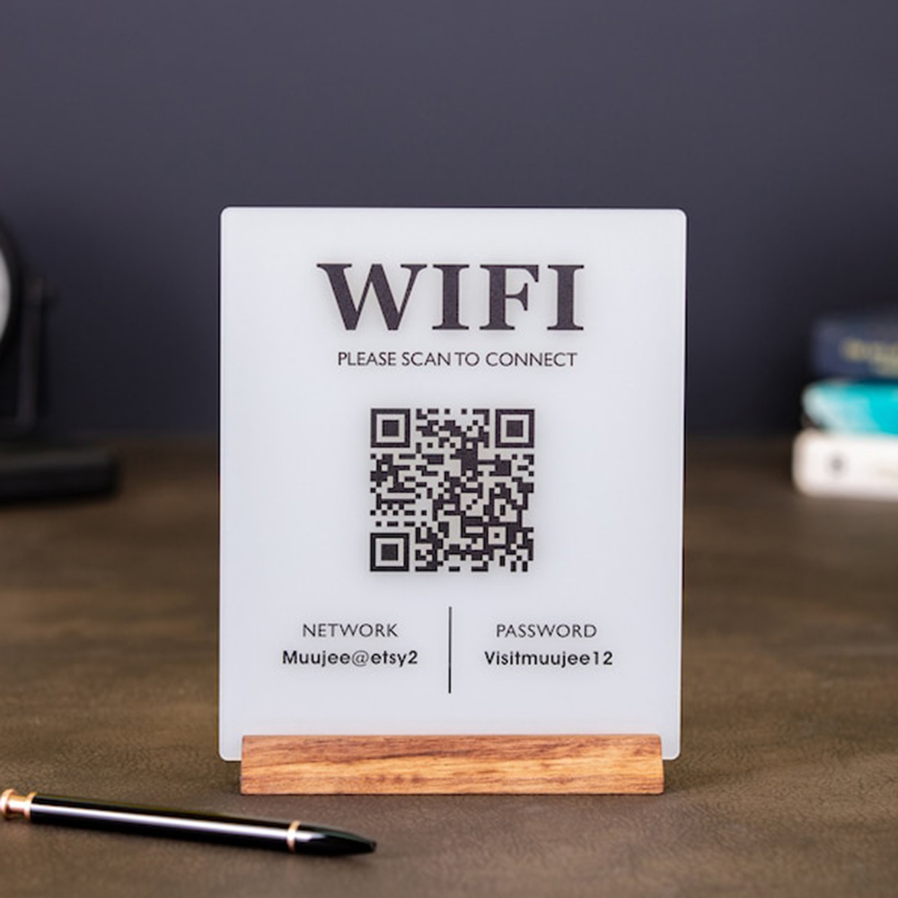 Hot Sale WiFi QR Code Acrylic  - đánh giá và giá Airbnb Smart Home