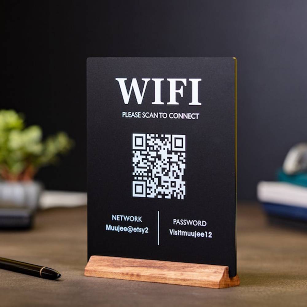 Hot Sale WiFi QR Code Acrylic  - đánh giá và giá Airbnb Smart Home