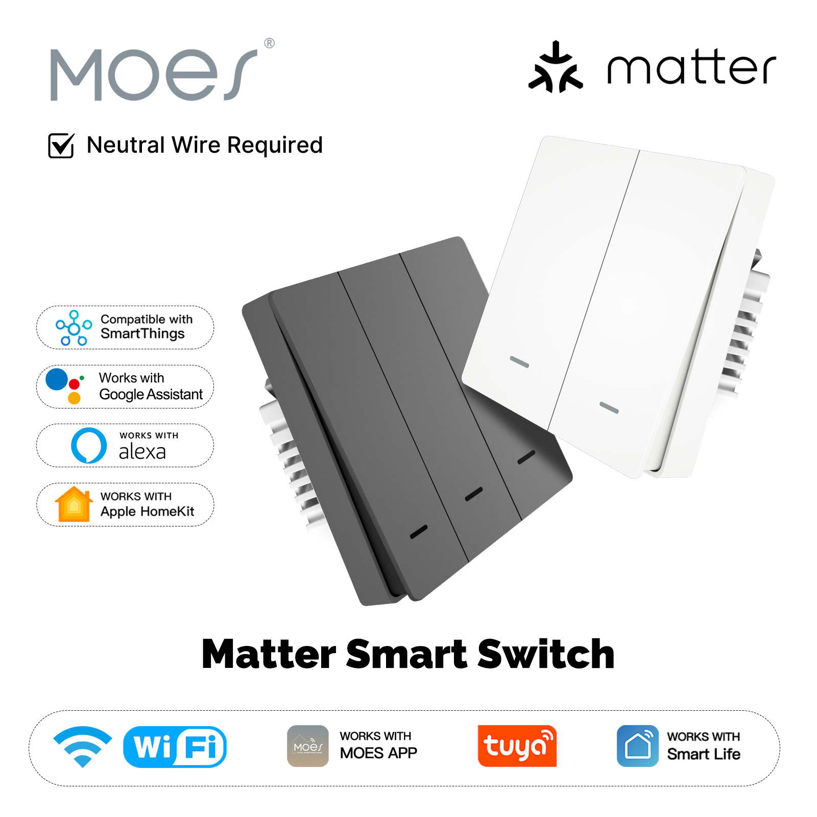 MOES Matter Tuya WiFi Smart Li - đánh giá và giá Smart Home Lighting Control