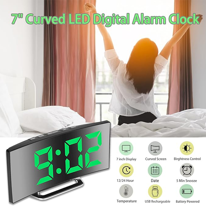 LED Digital Alarm Clock Curved - đánh giá và giá Smart Home Retrofit