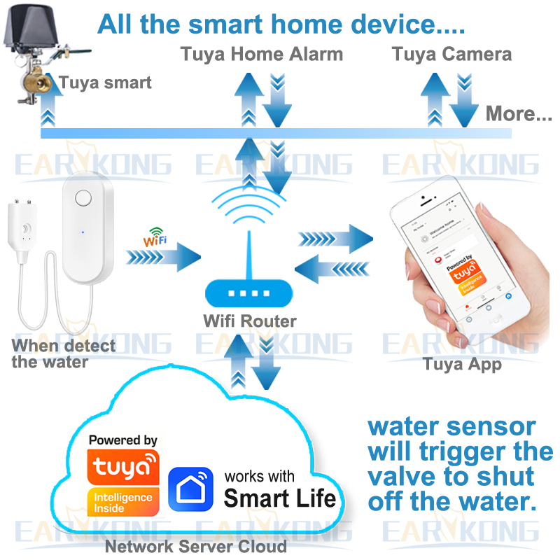 Tuya WiFi Smart Water Leak Sen - đánh giá và giá Wifi Water Leak Detector